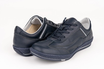 Leather shoes - blue sports men
