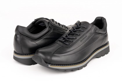 Leather shoes - black sports men